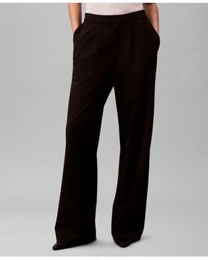 Calvin Klein Ponte High Rise Wide Leg Pants - Black