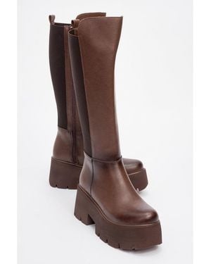 Prologue Shoes Solo Platform Boot () - Brown