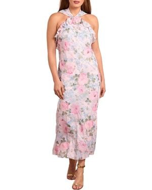 Needle & Thread Camille's Garden Halter Neck Ankle Gown - Red