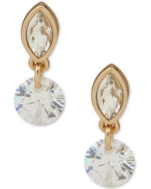 DKNY Marquise Stone Crystal Drop Stud Earrings - Metallic