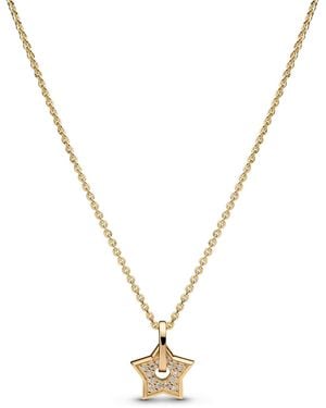 PANDORA Lab-grown Diamond Star Pendant Necklace (0.03 Ct. T.w. - Metallic