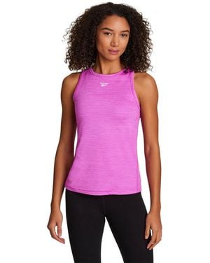 Reebok Marled Crewneck Performance Tank Top - Purple