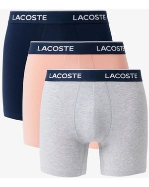 Lacoste 3-pack. Regular-fit Logo Waistband 5" Boxer Briefs - Blue