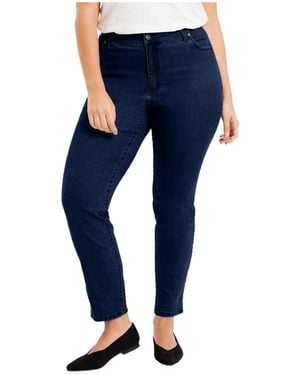 June + Vie June + Vie June + Vie Curvie Fit Straight-leg Jeans - Blue