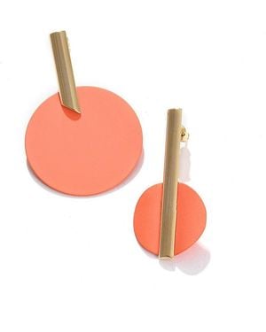 SOH Embellished Circular Drop Earrings - Pink