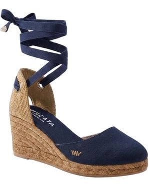 VISCATA Sagaro Canvas Espadrille Wedges - Blue