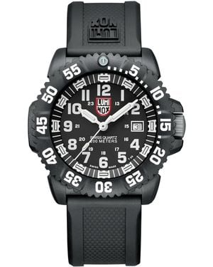 Luminox Swiss Navy Seal Colormark Black Rubber Strap Watch 44mm