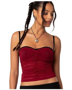 Edikted Moira Mesh Bra Top - Red