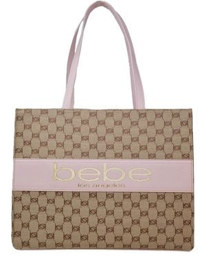 Bebe Serena Large Jacquard Tote Bag - Natural