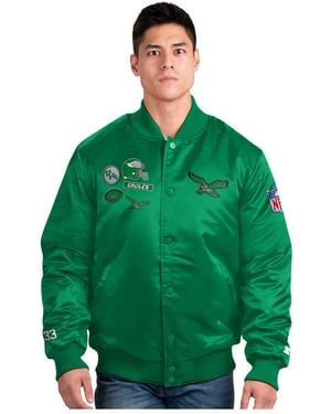 Starter Philadelphia Eagles Exclusive Satin Full-snap Varsity Jacket - Green