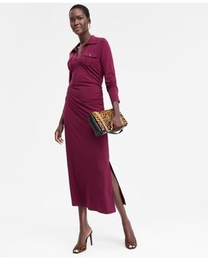 INC International Concepts Long-sleeve Pocket Maxi Dress - Red