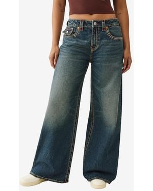TRUE RELIGION Jessie Super baggy Flap Super T Jeans - Blue