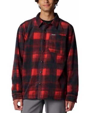 Columbia Steens Mountain Ii Plaid Fleece Shirt Jacket - Red