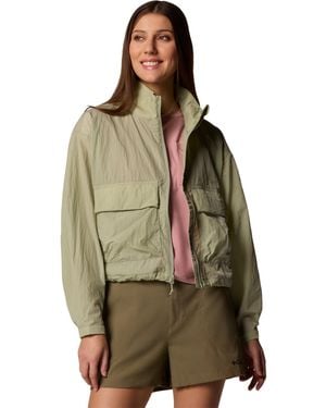 Columbia Paracutie Cropped Cargo Windbreaker Jacket - Green