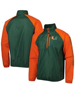 G-III 4Her by Carl Banks Miami Hurricanes Point Guard Raglan Half-zip Jacket - Green