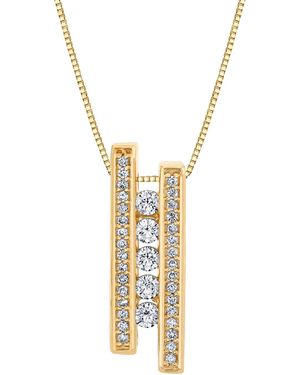 Sirena Diamond Triple Bar 18" Pendant Necklace (1/2 Ct. T.w. - Metallic