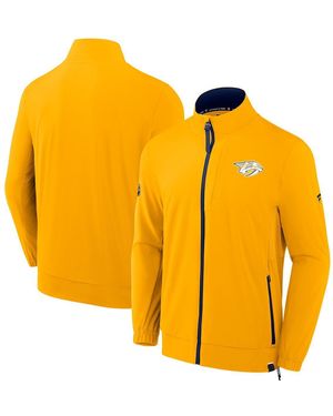 Fanatics Gold Nashville Predators Authentic Pro Rink Coaches Full-zip Jacket - Yellow