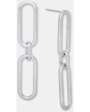On 34th Link Linear Drop Earrings - White