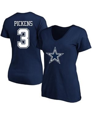 Fanatics George Pickens Dallas Cowboys Plus Size Name Number V-neck T-shirt - Blue