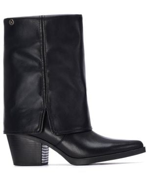 Xti Foldover Booties By - Black