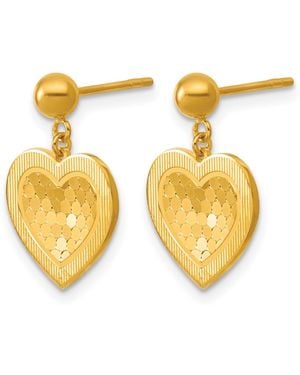 Macy's Heart Dangle Drop Earrings - Metallic