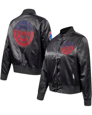 Pro Standard Chicago Cubsâ Rhinestone Satin Full-snap Jacket - Black