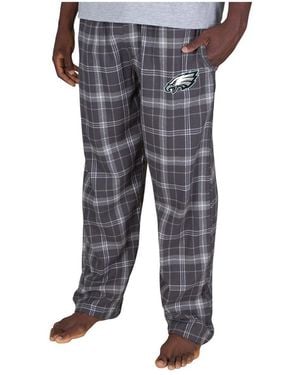 Concepts Sport Charcoal Philadelphia Eagles Ultimate Plaid Flannel Pants - Gray