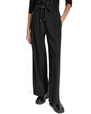 DKNY Soho Ponte Pull-on Wide-leg Pants - Black