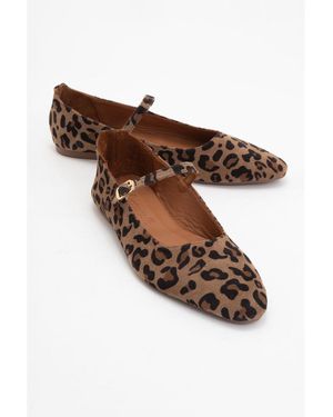 Forever & Always Shoes Lara Leather Mary Jane Flats - Brown