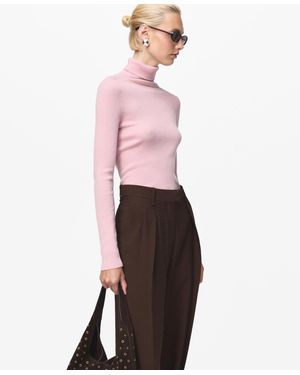 Mango Turtleneck Wool Sweater - Pink