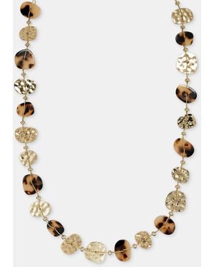 Style & Co. Tortoise-shell And Gold-tone Disc Long Necklace - Metallic