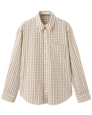 Mango Check Cotton Shirt - Natural