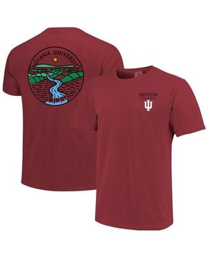Image One And Indiana Hoosiers Scenic Comfort Colors T-shirt - Red