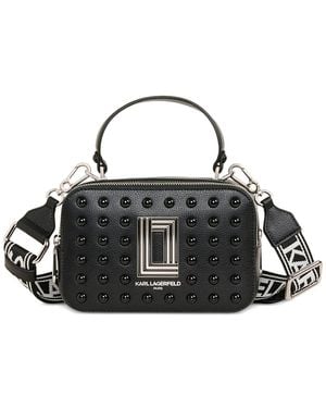 Karl Lagerfeld Simone Leather Crossbody - Black