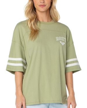 Roxy Game Day Oversized Graphic T-shirt - Green
