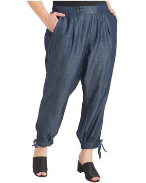 Standards & Practices Plus Size High Waist Ankle Pants - Blue