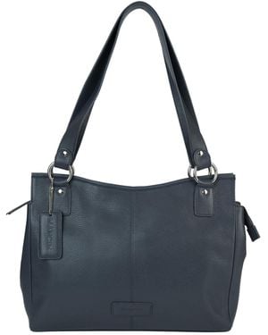 Mancini Pebble Kelsea Leather Shoulder Bag - Blue