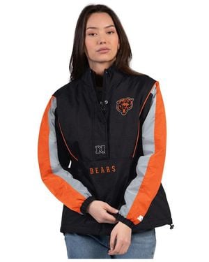 Starter Black/orange Chicago Bears Thursday Night Gridiron Half-zip Jacket
