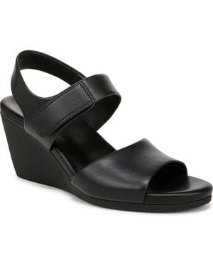 Naturalizer Imani Open Round Toe Wedge Sandals - Black