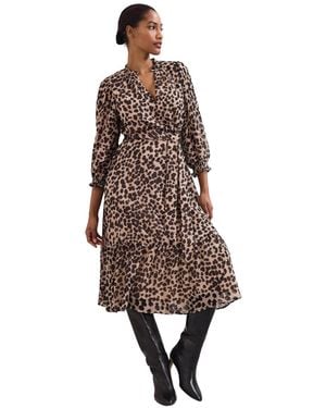 Phase Eight Carra Leopard Midi Dress - Multicolor