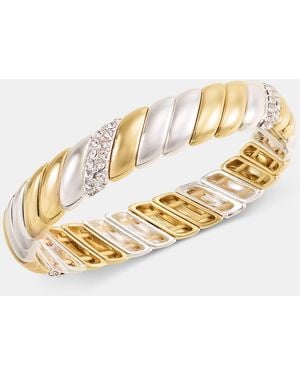 On 34th Crystal Stone Two-tone Bracelet - Metallic