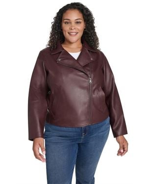 Levi's Plus Size Long Sleeve Moto Jacket - Red