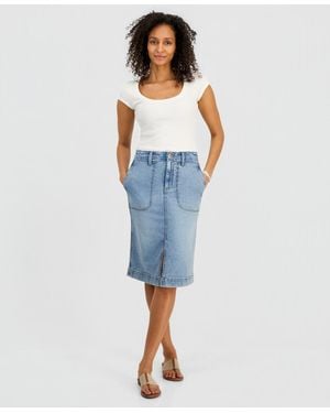 Style & Co. High-rise Denim Skirt - Blue