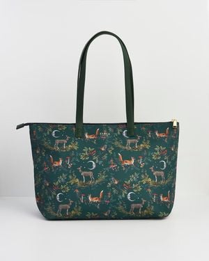 Fable England Into The Woods Large Grab Tote - Green