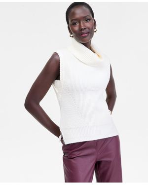 INC International Concepts Sleeveless Rib-knit Turtleneck Sweater - Purple