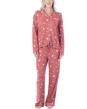 Muk Luks Western Prairie Print Pajama Set - Red
