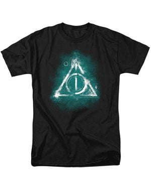 Harry Potter Geometric Deathly Hallows T Shirt - Black