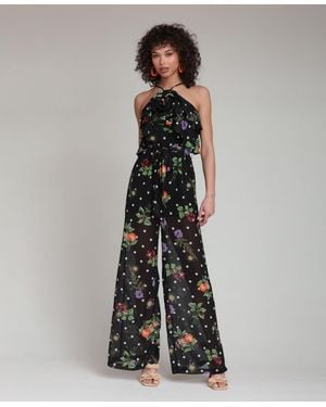 Avec Les Filles Printed Halter Neck Jumpsuit - Multicolor
