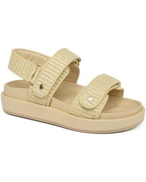 J/Slides Bay Leather Slingback Sandal - Natural