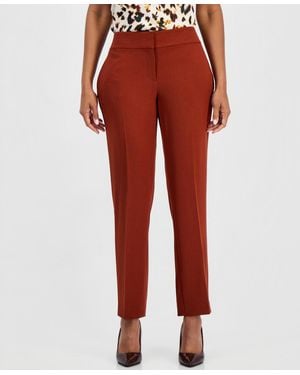 Kasper Ava Mid-rise Straight-leg Crepe Pants - Red